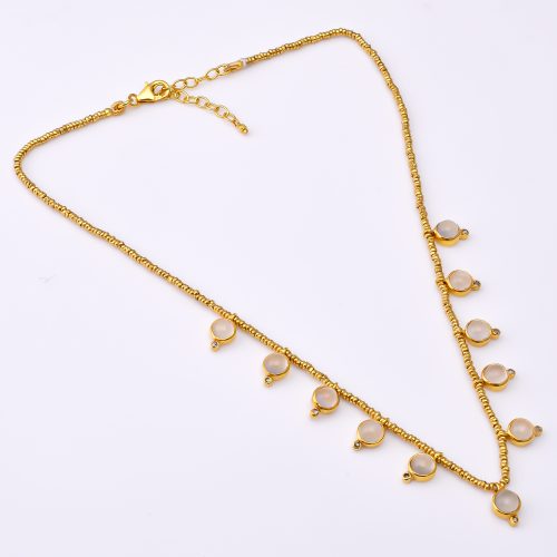 DIAMOND AND STONE NECKLACE