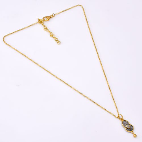 DIAMOND AND STONE NECKLACE
