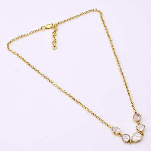 DIAMOND AND STONE NECKLACE