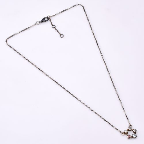DIAMOND AND STONE NECKLACE