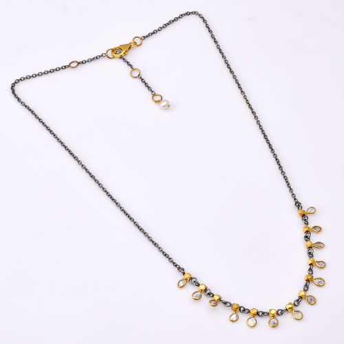 DIAMOND AND STONE NECKLACE
