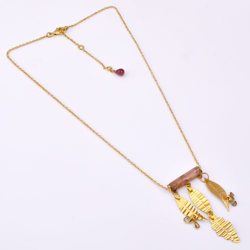DIAMOND AND STONE NECKLACE