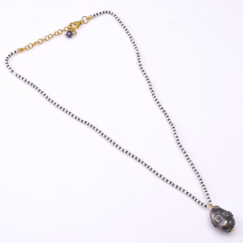 DIAMOND AND STONE NECKLACE