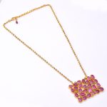 DIAMOND AND STONE NECKLACE