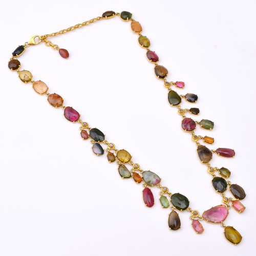 DIAMOND AND STONE NECKLACE