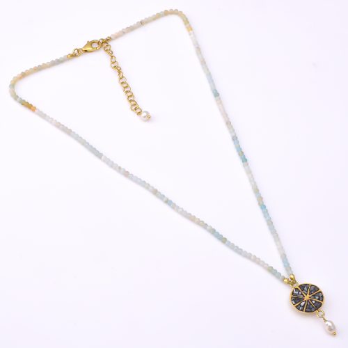 DIAMOND AND STONE NECKLACE