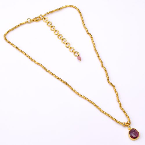 DIAMOND AND STONE NECKLACE