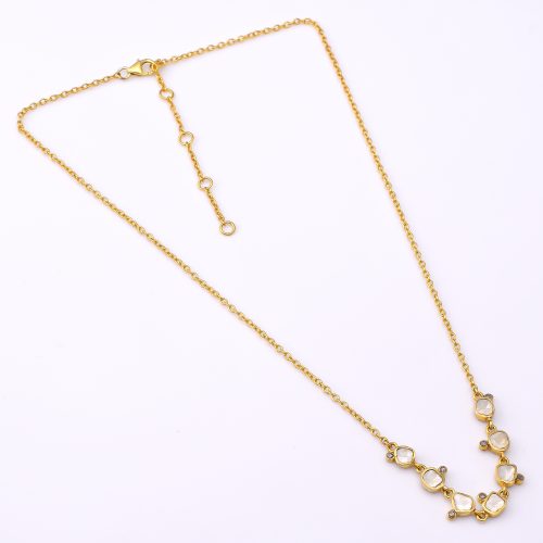 DIAMOND AND STONE NECKLACE