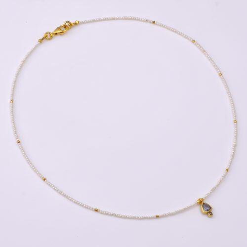 DIAMOND AND STONE NECKLACE