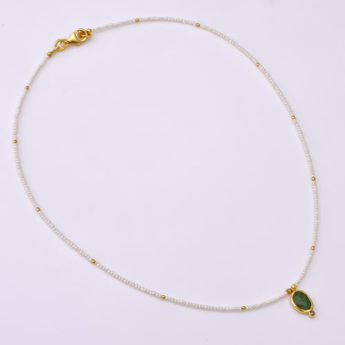 DIAMOND AND STONE NECKLACE