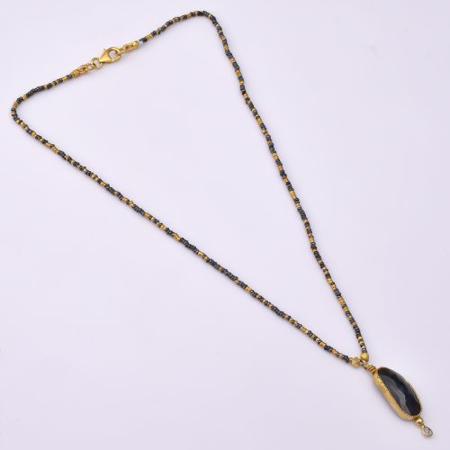 DIAMOND AND STONE NECKLACE