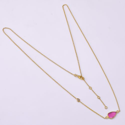 DIAMOND AND STONE NECKLACE