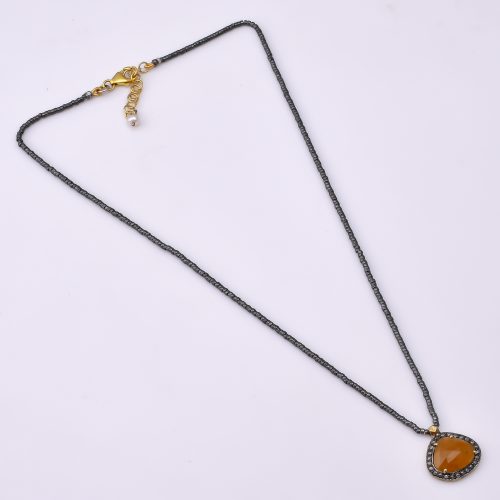 DIAMOND AND STONE NECKLACE