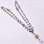 DIAMOND AND STONE NECKLACE