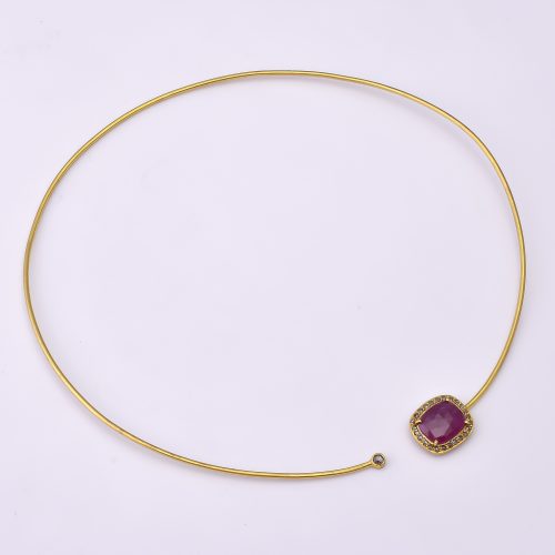 DIAMOND AND STONE NECKLACE