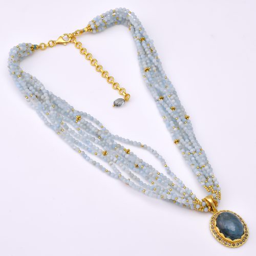 DIAMOND AND STONE NECKLACE