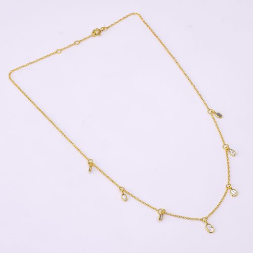 DIAMOND AND STONE NECKLACE
