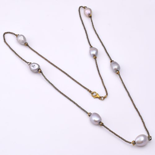 DIAMOND AND STONE NECKLACE