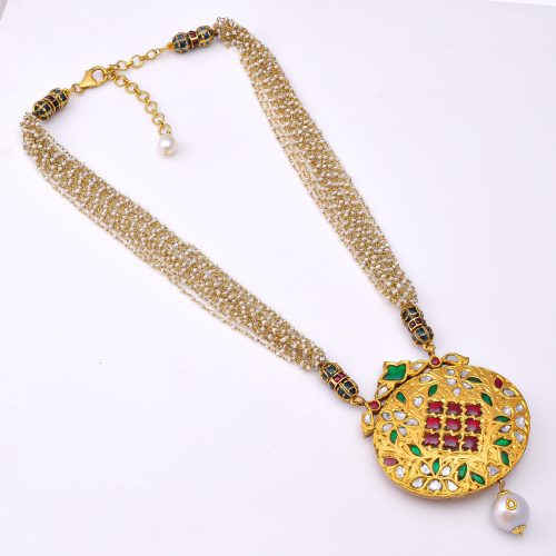 DIAMOND AND STONE NECKLACE