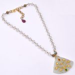 DIAMOND AND STONE NECKLACE