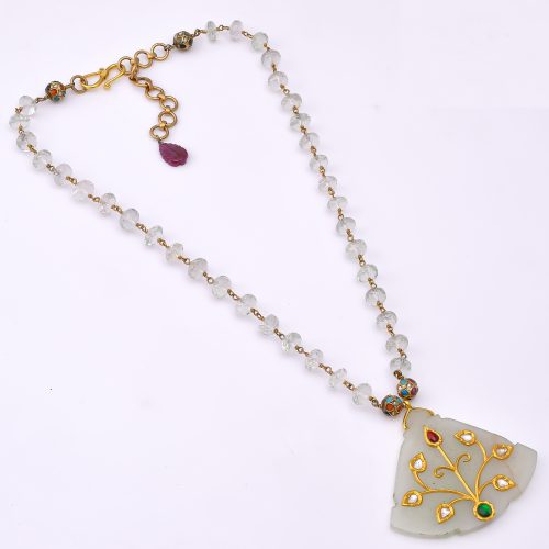 DIAMOND AND STONE NECKLACE