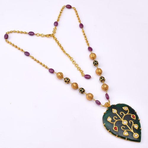 DIAMOND AND STONE NECKLACE