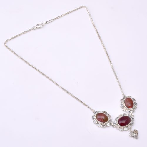 DIAMOND AND STONE NECKLACE