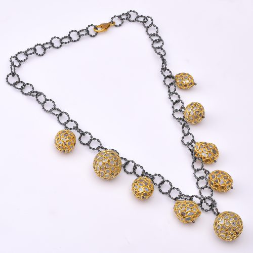 DIAMOND AND STONE NECKLACE