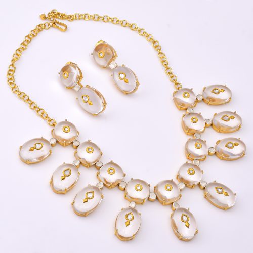 DIAMOND AND STONE NECKLACE