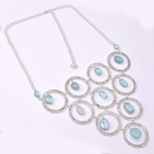 DIAMOND AND STONE NECKLACE