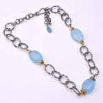 DIAMOND AND STONE NECKLACE