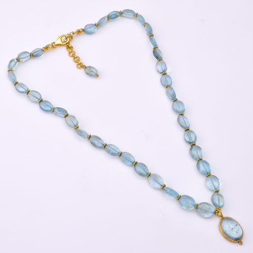 DIAMOND AND STONE NECKLACE