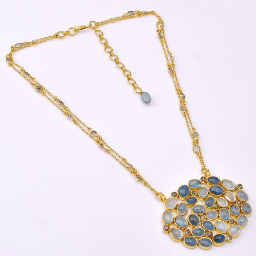DIAMOND AND STONE NECKLACE