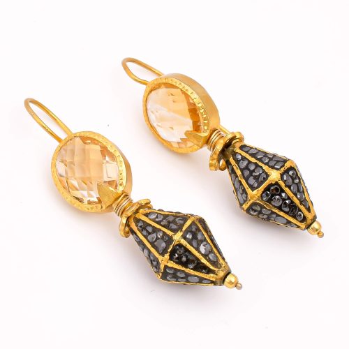 DIAMOND & STONE EARRING