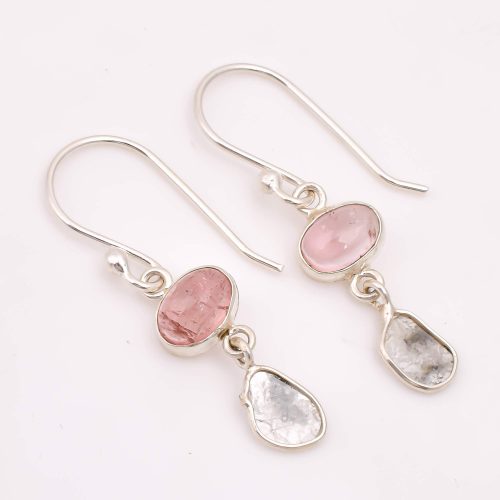 DIAMOND & STONE EARRING