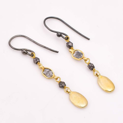 DIAMOND & STONE EARRING