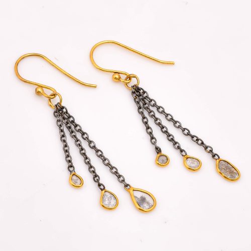 DIAMOND & STONE EARRING