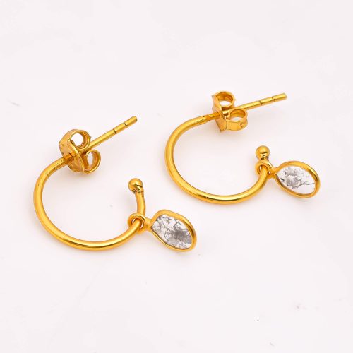 DIAMOND & STONE EARRING