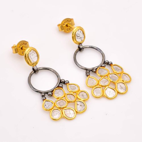DIAMOND & STONE EARRING
