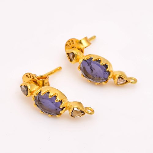 DIAMOND & STONE EARRING