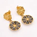 DIAMOND & STONE EARRING
