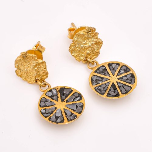 DIAMOND & STONE EARRING