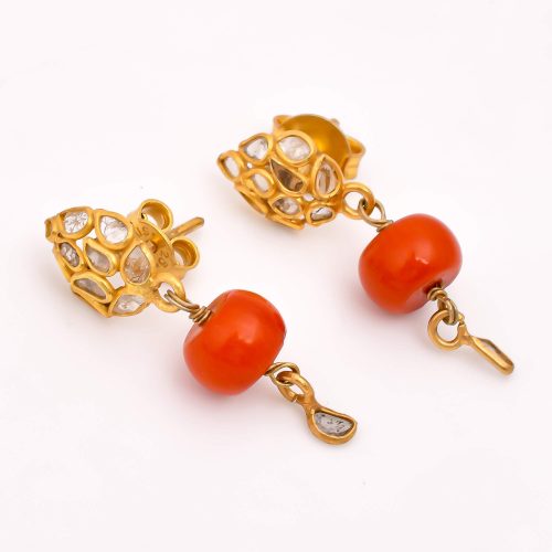 DIAMOND & STONE EARRING
