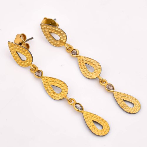 DIAMOND & STONE EARRING