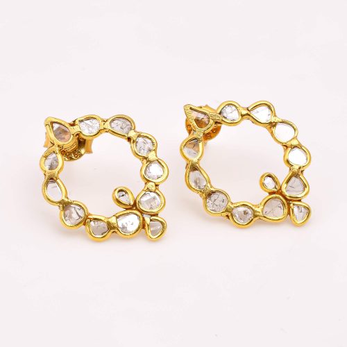 DIAMOND & STONE EARRING