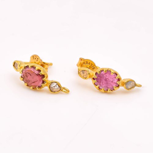 DIAMOND & STONE EARRING