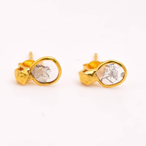 DIAMOND & STONE EARRING