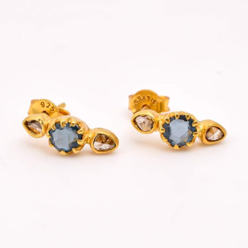 DIAMOND & STONE EARRING