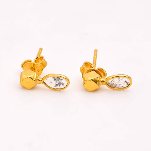 DIAMOND & STONE EARRING