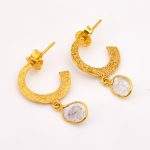 DIAMOND & STONE EARRING